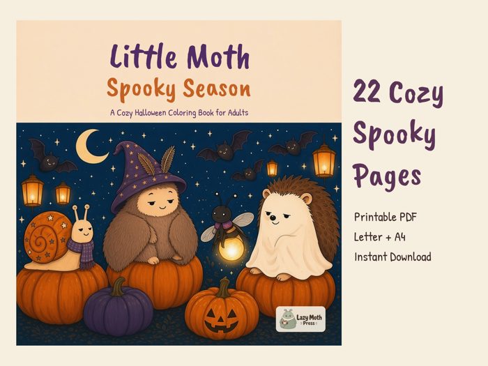 Little Moth Spooky Season coloring book cover